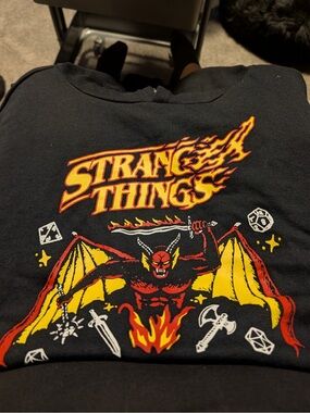 Men’s Black Stranger Things Graphic Pullover Hoodie